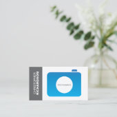 BLAUW/GRIJS CAMERA LOGO Visitekaartje (Staand voorkant)