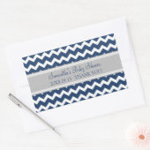 Blauw Grijs Chevron Baby shower Favor Stickers (Envelop)
