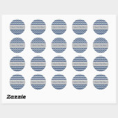 Blauw Grijs Chevron Baby shower Favor Stickers (Vel)