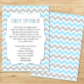 Blauw Grijs Chevron Boy Baby Sprinkle Kaart