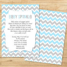Blauw Grijs Chevron Jongen Baby Sprinkle