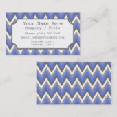 Blauw grijs Chevron Label Visitekaartje (Voorkant / Achterkant)