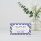 Blauw grijs Chevron Label Visitekaartje (Staand voorkant)
