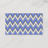 Blauw grijs Chevron Label Visitekaartje (Achterkant)
