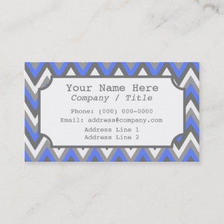 Blauw grijs Chevron Label Visitekaartje