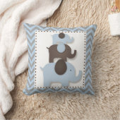 Blauw & Grijs Chevron Olifant Kussen (Deken)