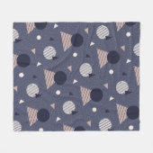 Blauw grijs cirkel driehoek retro geometrisch patr fleece deken (Voorkant (Horizontaal))