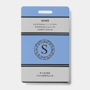 Blauw & Grijs conferentiebadge met logo Badge
