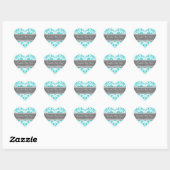 Blauw Grijs Damask Baby shower Favor Stickers (Vel)