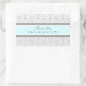 Blauw Grijs Damask Dank u bruiloft gunst Labels (Tas)