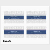 Blauw Grijs Damask Dank u bruiloft gunst Labels (Vel)