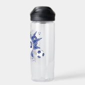 blauw grijs decor voetbal waterfles (Achterkant)