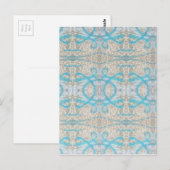 Blauw grijs decoratief graffiti-wandpatroon briefkaart (Voorkant / Achterkant)