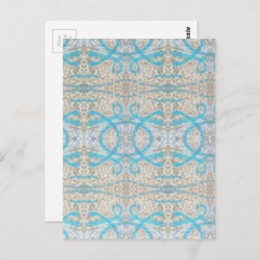 Blauw grijs decoratief graffiti-wandpatroon briefkaart (Voorkant / Achterkant)