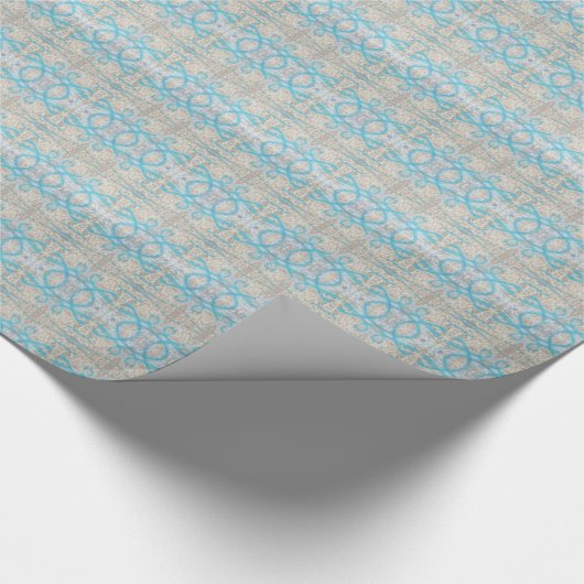 Blauw grijs decoratief graffiti-wandpatroon cadeaupapier (Hoek)
