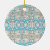 Blauw grijs decoratief graffiti-wandpatroon keramisch ornament (Achterkant)