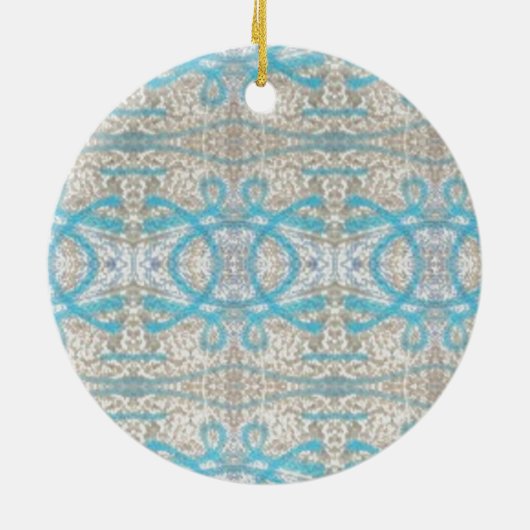 Blauw grijs decoratief graffiti-wandpatroon keramisch ornament (Achterkant)