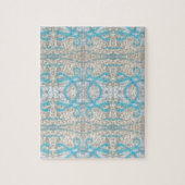 Blauw grijs decoratief graffiti-wandpatroon legpuzzel (Verticaal)