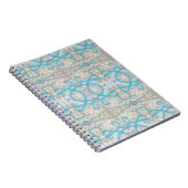 Blauw grijs decoratief graffiti-wandpatroon notitieboek (Rechterzijde)