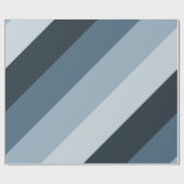 Blauw & Grijs Diagonaal Gestreept | Willekeurige l Cadeaupapier (Vlak)