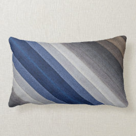 Blauw grijs diagonaal strepe moderne kussen