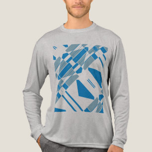 Blauw Grijs Diagonaal Vormt MCM Zuidwest-geïnspire Tri-Blend Shirt