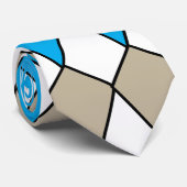 Blauw Grijs Diamant Geometrisch Stropdas (Opgerold)