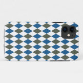 Blauw grijs diamantmozaïekpatroon Case-Mate iPhone case (Achterkant (horizontaal))