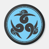  Blauw Grijs Drie Ganzen Japan Mon Oriental Magneet (Voorkant)