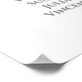 Blauw & grijs Eenvoudig 4-tabel weduwenkaart Poster (Hoek)