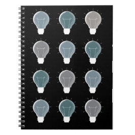 Blauw Grijs Eenvoudige Lightbulb Scandinavische He Notitieboek