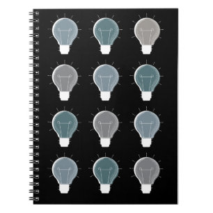 Blauw Grijs Eenvoudige Lightbulb Scandinavische He Notitieboek