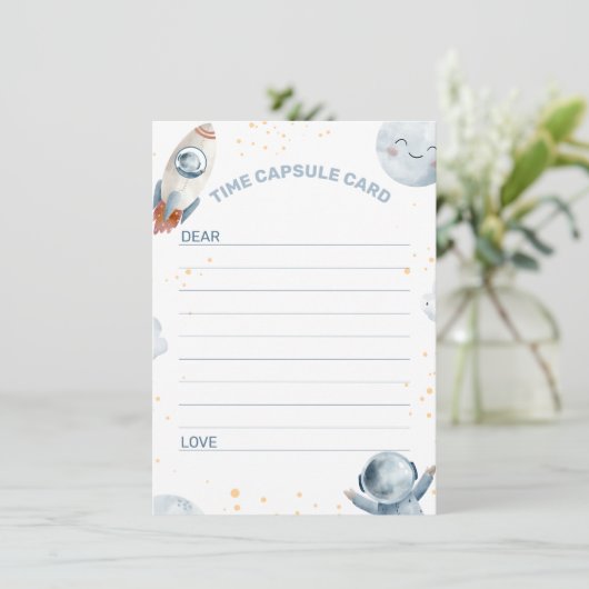 Blauw Grijs Eerste Reis Rond De Zon Tijd Capsule K Kaart (Staand voorkant)