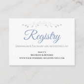 Blauw & Grijs Elegant Huwelijksregister Informatiekaartje (Voorkant)