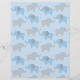 Blauw grijs ellephant-Baby plakboek