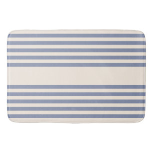 Blauw-grijs en beige vijf stripe patronen badmat
