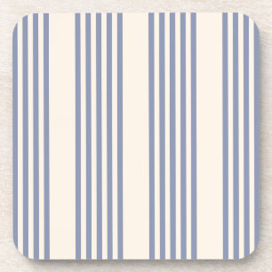 Blauw-grijs en beige vijf stripe patronen bier onderzetter