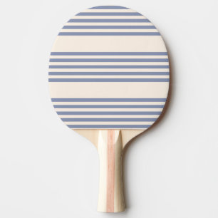 Blauw-grijs en beige vijf stripe patronen tafeltennisbatje