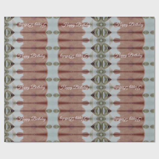 Blauw grijs en bruin cadeaupapier (Vlak)