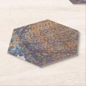 Blauw grijs- en faux-koper, industriële stijl kartonnen onderzetters (Schuin)