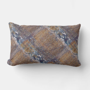 Blauw grijs en faux, van industriële stijl  kussen