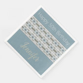 Blauw grijs en groen servet (Hoek)