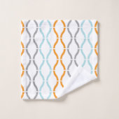 Blauw, grijs en oranje funky streepjespatroon bad handdoek (Wasdoekje)
