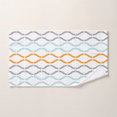Blauw, grijs en oranje funky streepjespatroon bad handdoek (Handdoek)