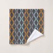 Blauw, grijs en oranje funky strepenpatroon bad t handdoek (Wasdoekje)