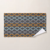 Blauw, grijs en oranje funky strepenpatroon bad t handdoek (Handdoek)