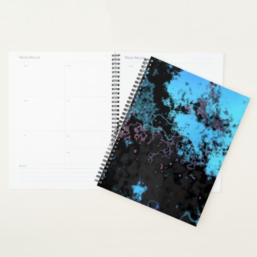 Blauw, Grijs en Paarse Marmer Abstract Planner (Display)