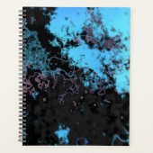 Blauw, Grijs en Paarse Marmer Abstract Planner (Voorkant)