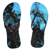 Blauw, Grijs en Paarse Marmer Abstract Teenslippers (Voetbed)