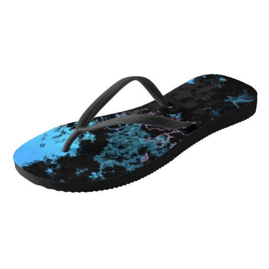 Blauw, Grijs en Paarse Marmer Abstract Teenslippers (Schuin)